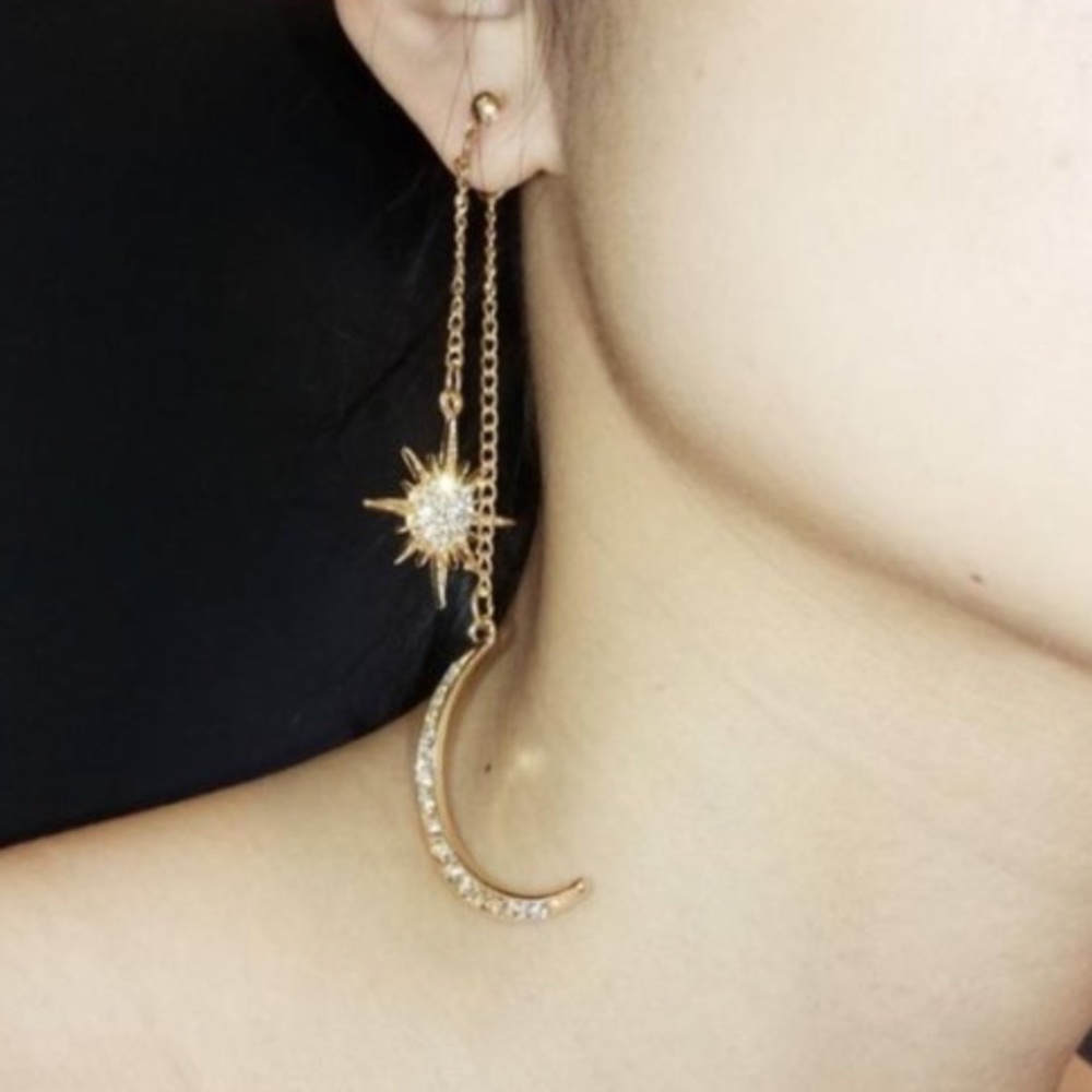 Moon Rhinestone Earrings